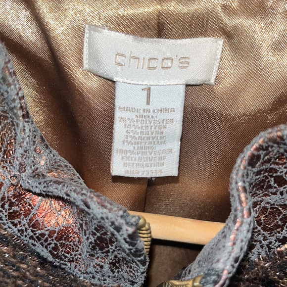 Chicos Killina Chocolate zip twist jacket - Picture 6 of 7